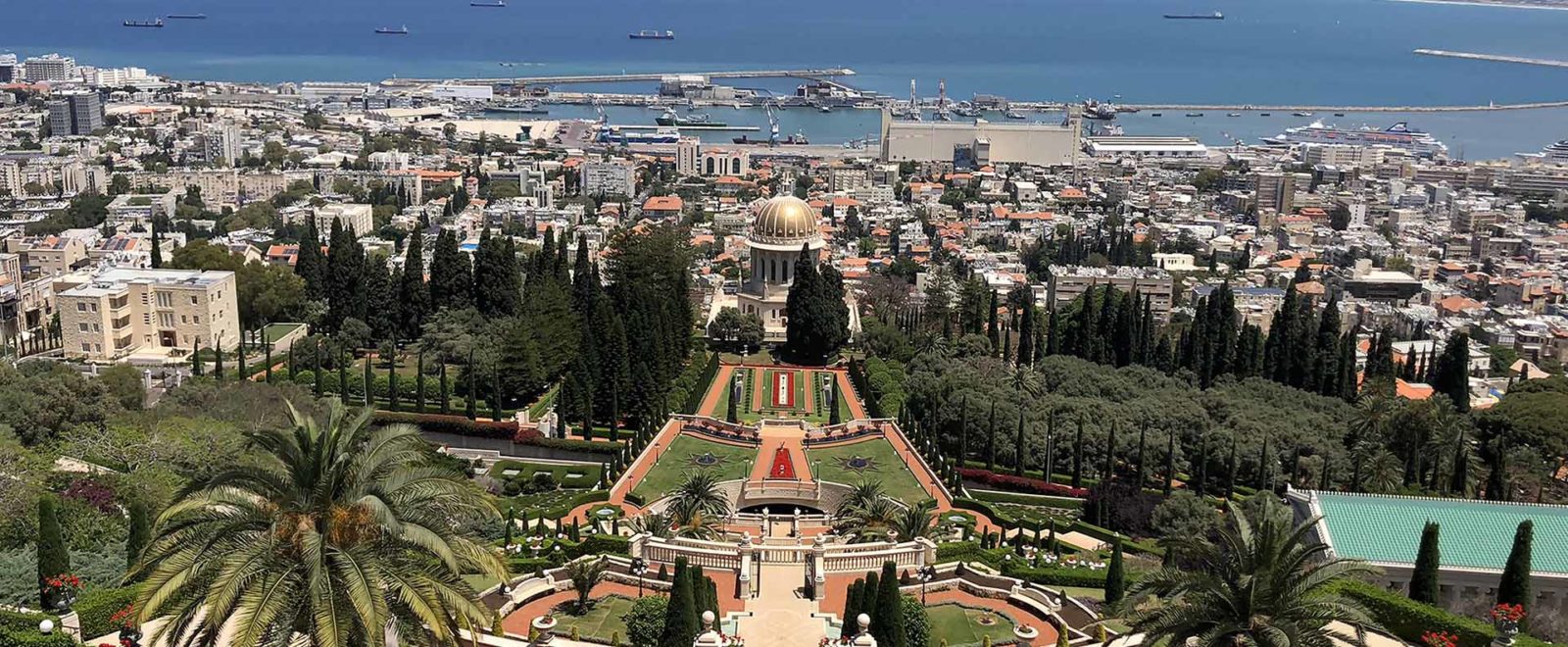 The Baha’i Gardens in Haifa from above The Baha'i Gardens in Haifa from above